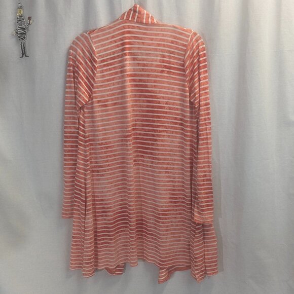 Virginia Taylor Size Small Red and White Striped Open Cardigan - Picture 5 of 14